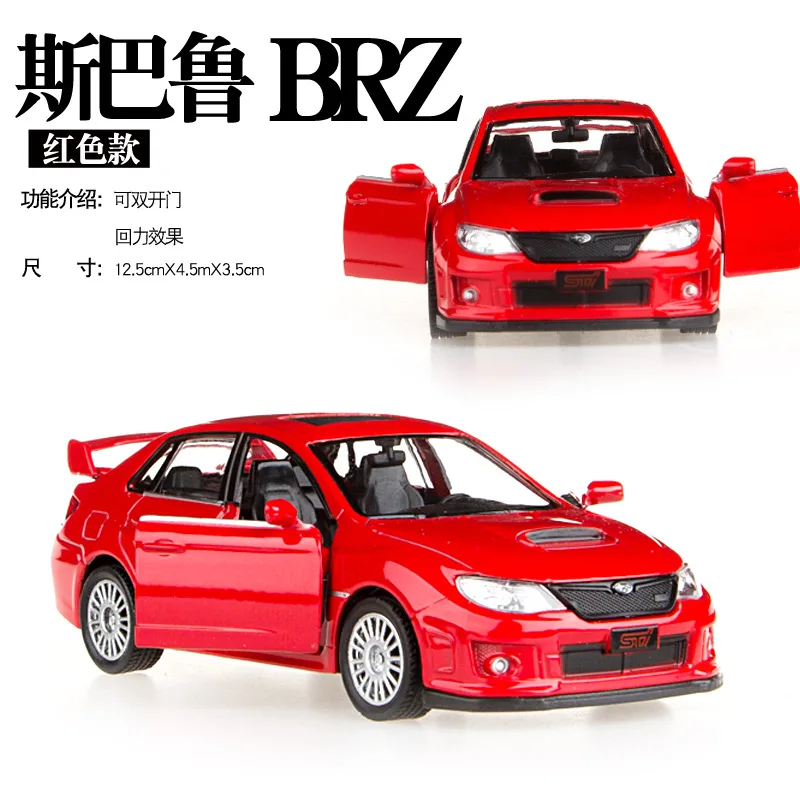 1:36 Subarus Impreza WRX STI 합금 레이싱 카 모델 다이캐스트 시뮬레이션 금속 장난감 자동차 모델 풀백 컬렉션 어린이 선물