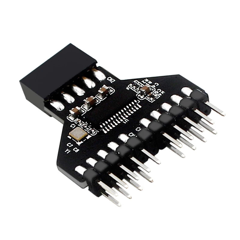 2Pcs/lot Motherboard USB2.0 9Pin Interface Header Splitter 1 to 2 Extension Cable Adapter