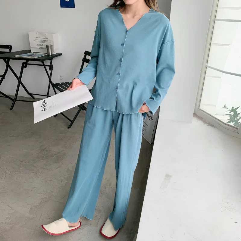 

Winter Velvet Thermal Pajamas Sets 2pcs Elegant Casual Homewear Long Sleeve Ruffle Cardigan Lady's Loungewear Wearable Outdoors