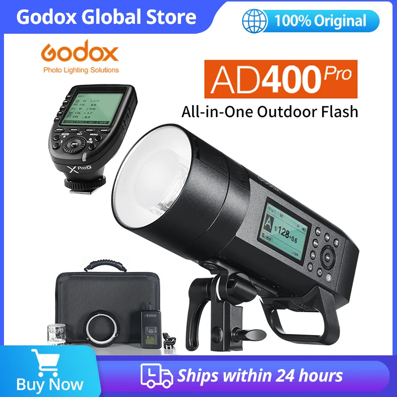 

Godox AD400 Pro WITSTRO All-in-One Outdoor Flash AD400Pro Li-on Battery TTL HSS with Built-in 2.4G Wireless X System