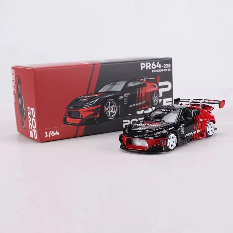Poprace 1/64 escala gr86 liga modelo de carro coleção estática decorado presentes de feriado brinquedos lembrança presente