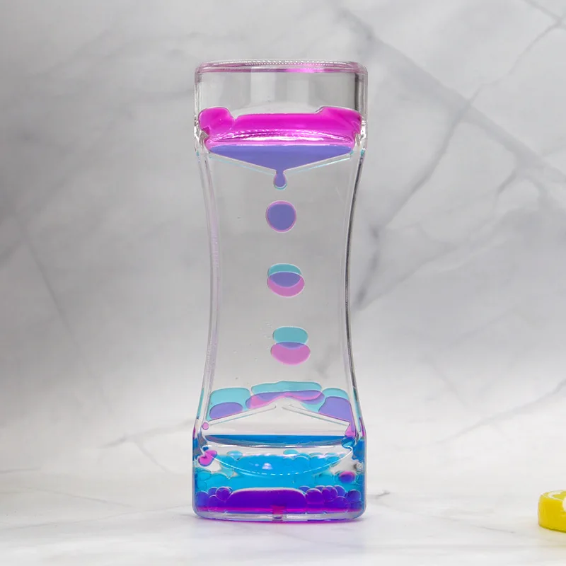 Liquid Motion Bubbler Timer Pack of Colorful Hourglass Liquid Bubbler Fidget Sensory Anxiety Autism Children Activity Calm Relax