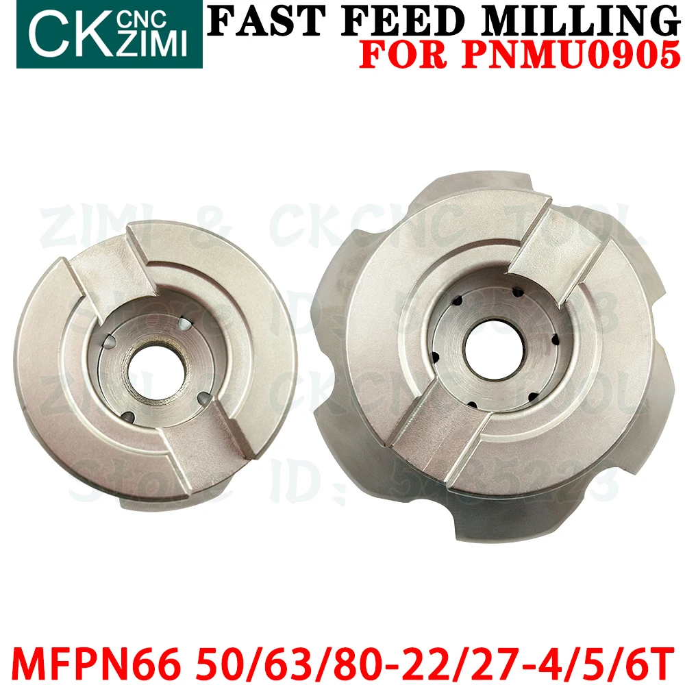 MFPN66 50-22-4T 63-22-5T 80-27-6T Right angle milling cutter fast feed face milling cutter Indexable tools for PNMU0905 inserts