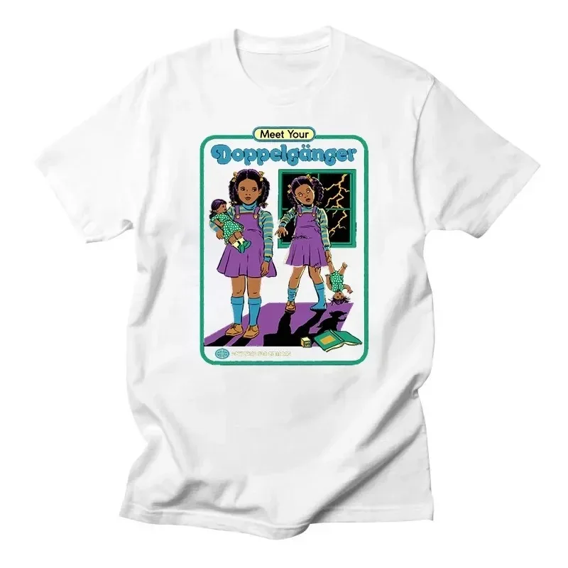 Camiseta Vintage Horror Alien Are camiseta hombres nosotros aquí pero divertido demonio de la muerte Harajuku hombres camiseta 90 Evil gráfico Camisetas Ropa