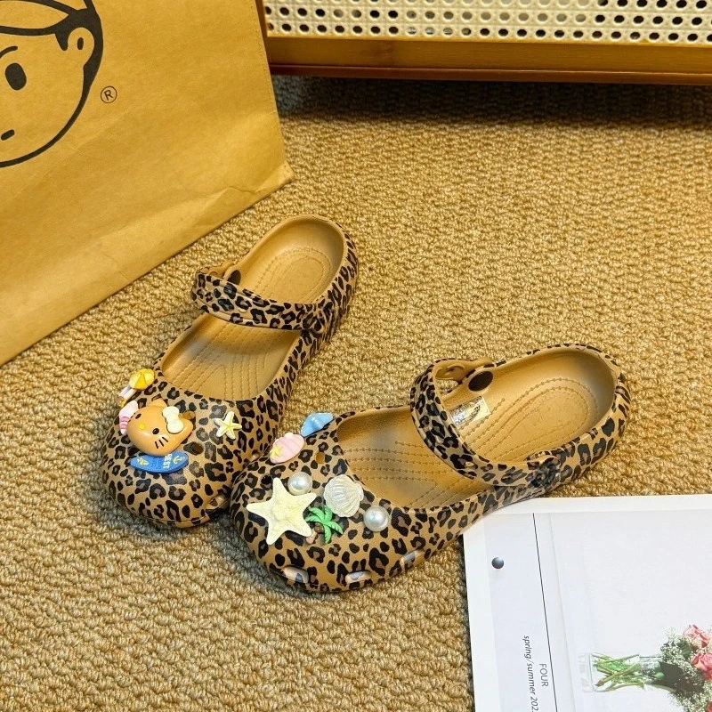 10/12/13Pcs Anime Sexy Leopard Shoe Rose Flowr Charms For Clogs Hole Bubble Slides Sandals Removable Shoe Decor Accessorie Gifts
