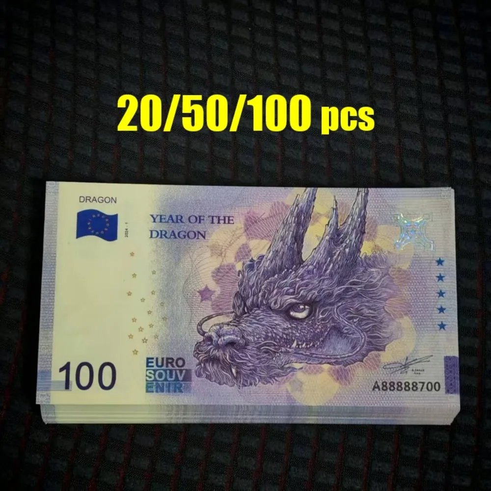 

20~100pcs 100 Euro Paper Money Banknotes 2024 The Dragon Banknotes with Serial Numbers Banknotes Collection Souvenir Gifts