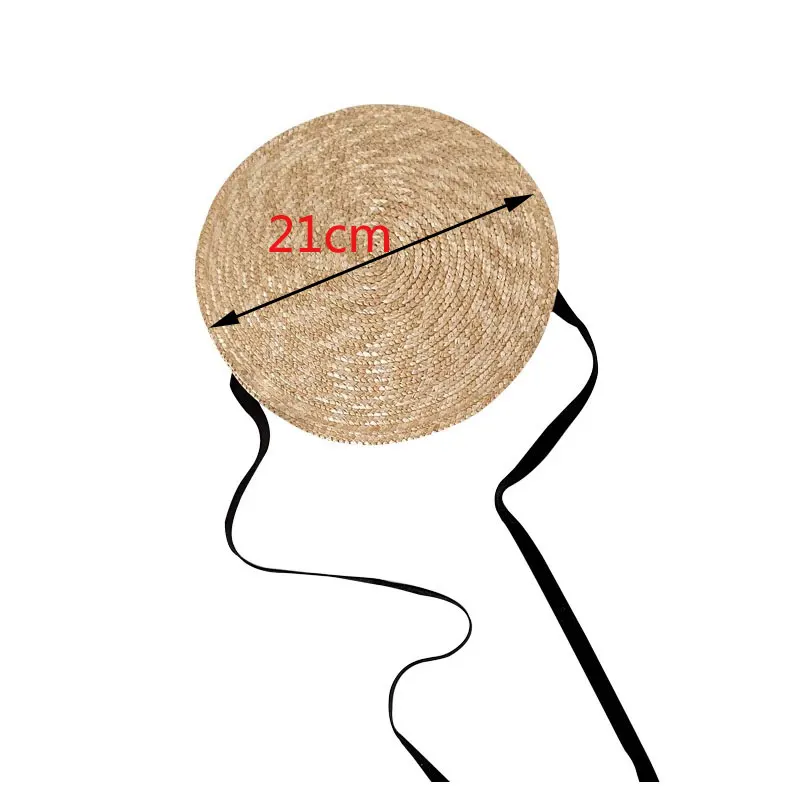 New One Piece French Elegant Strap Natural Straw Fadora Hat For Woman Summer Vintage Photo Runway Vacation Hat With Black Ribbon