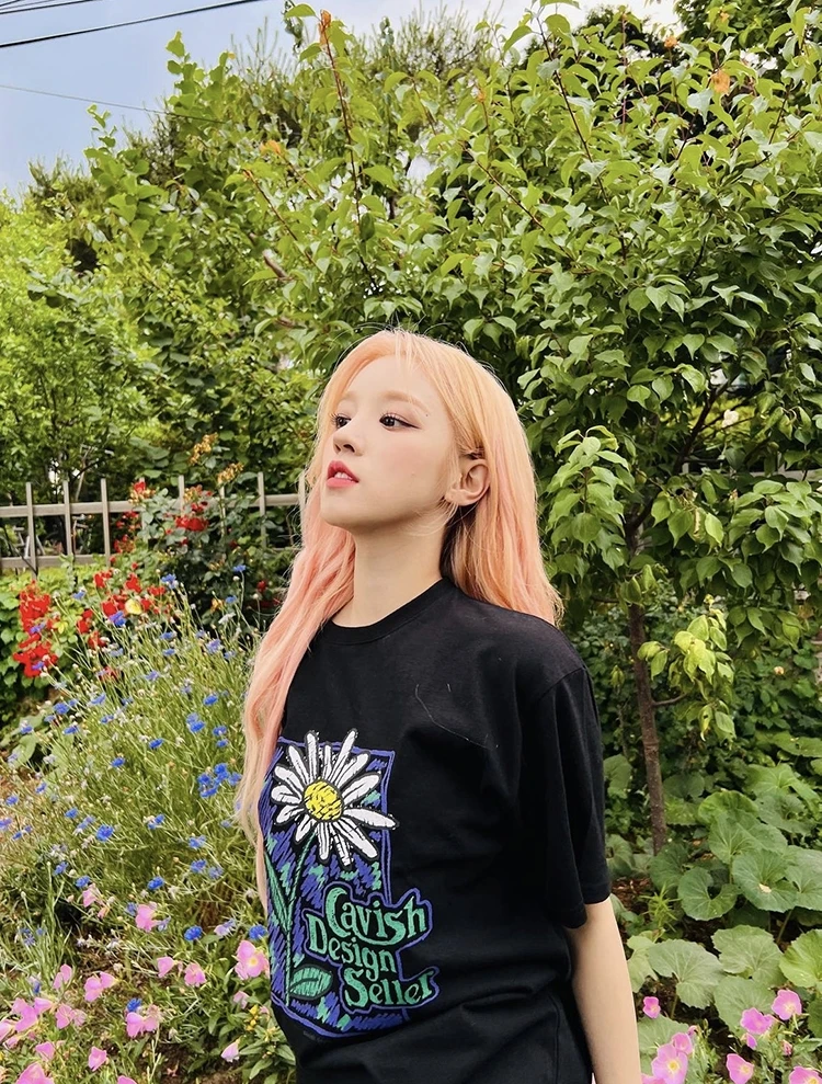 

Футболка Smoid Song Yu Summer Daisy с принтом под масляную живопись, свободного кроя, из хлопка, в уличном стиле, с круглым вырезом, повседневная, свободного кроя