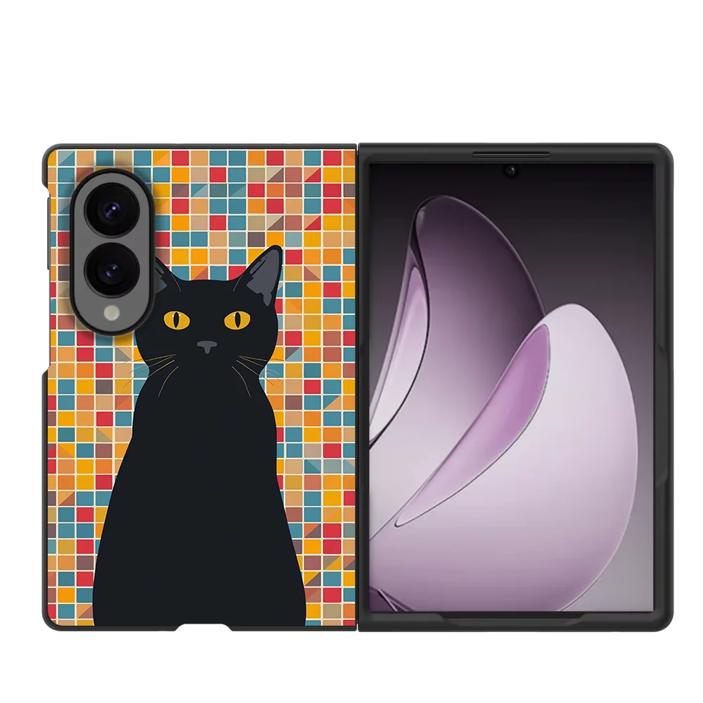 Phone Case for Samsung Galaxy Z Fold8 Wide ZFold Wide Z Fold 8 ZFold8 Cover Black Cat