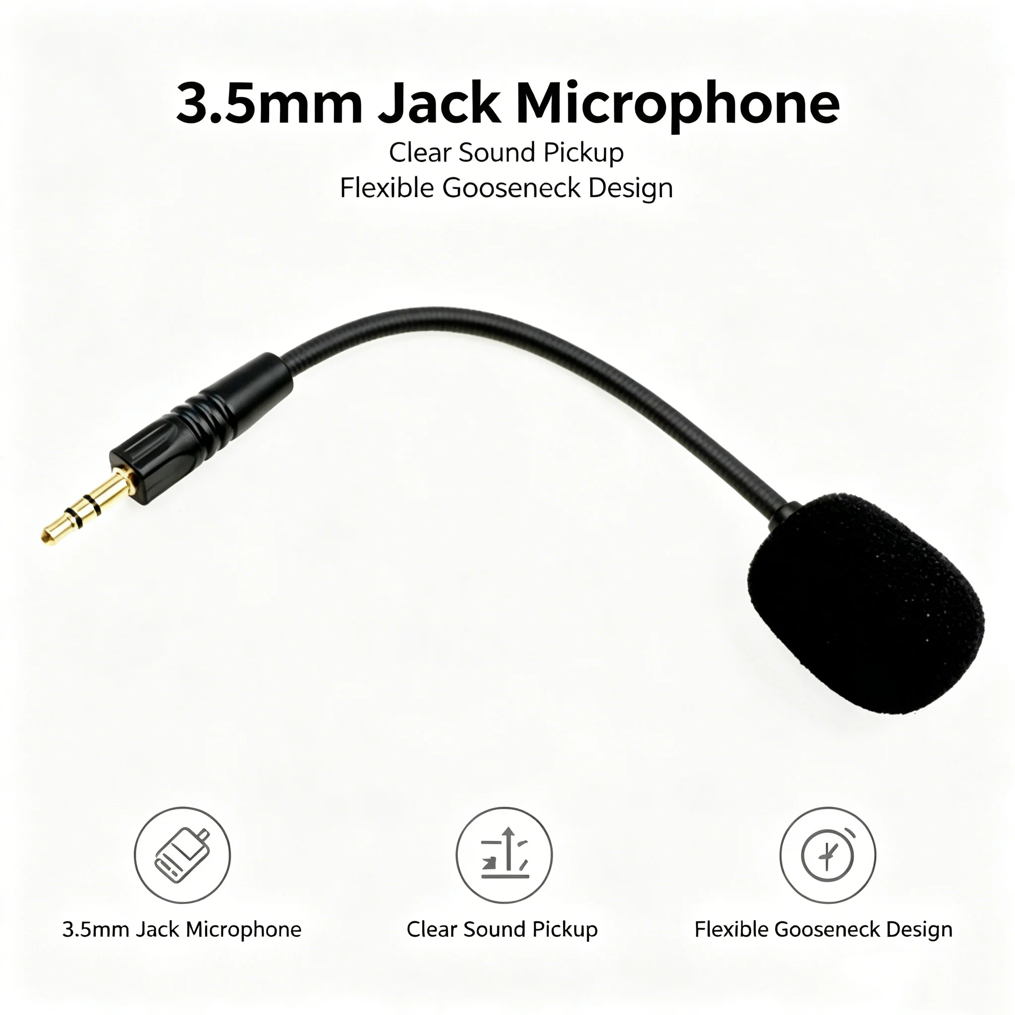 Detachable Microphone Compatible with The Havit H2002d Portable Enhanced Noise Canceling Audio Transmission Device