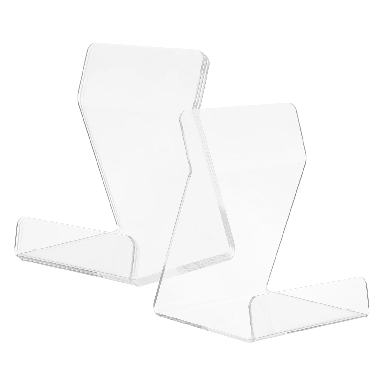 

4Pcs Clear Acrylic Book Stand Transparent Record Display Modern Cd Organizer Sleek Decorative Plate Holder Cd Display Shelf