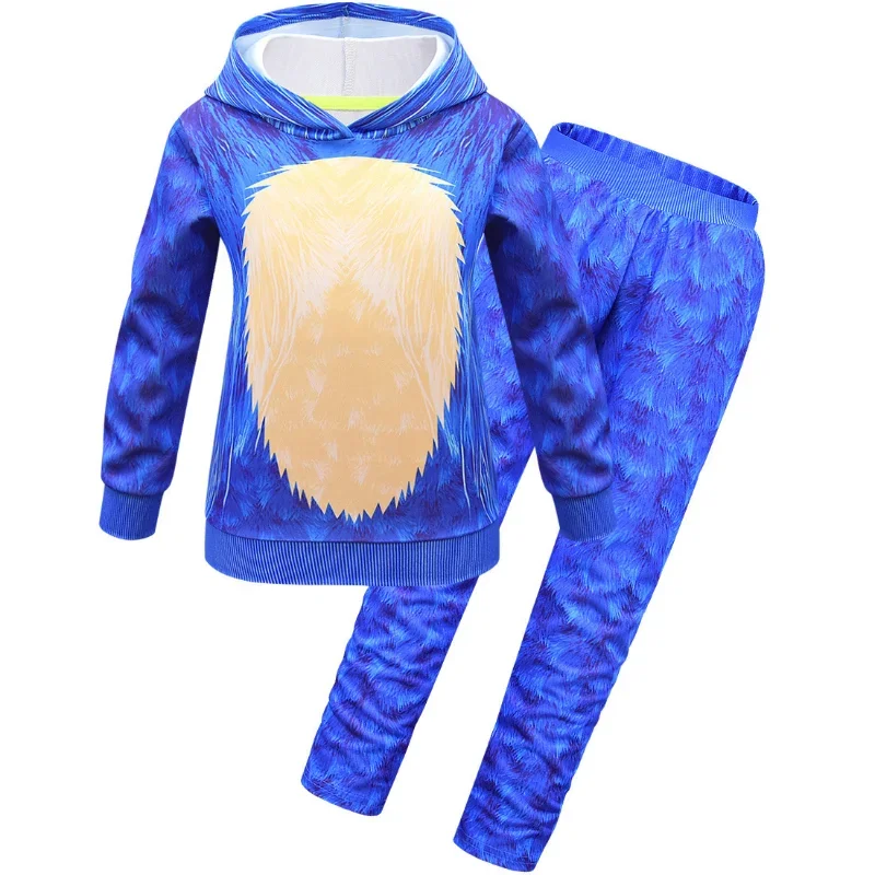 Halloween Blue DJ schnelles Tier Anime Kostüm Cosplay Kleidung Karneval Party Langarm Hosen Maske Handschuh für Kinder Kostüm