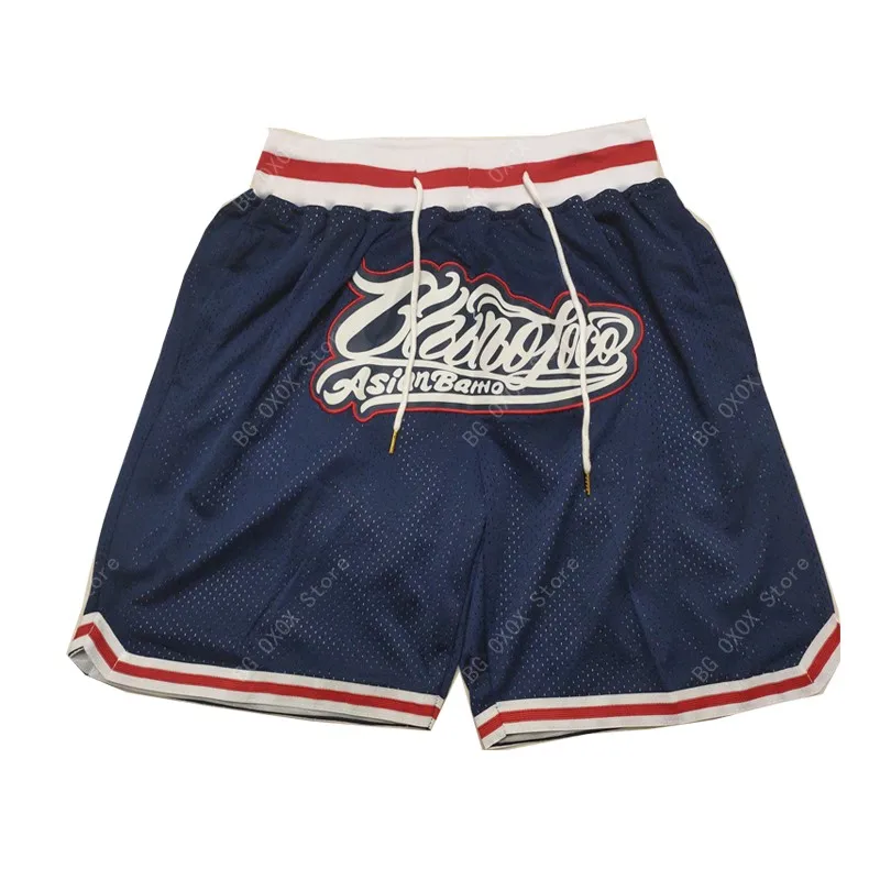 

Basketball Shorts Carolina Four Pocket Zipper Sewing Embroidery Outdoor Sport Shorts Beach Pants Navy High-quality Blue New 2023