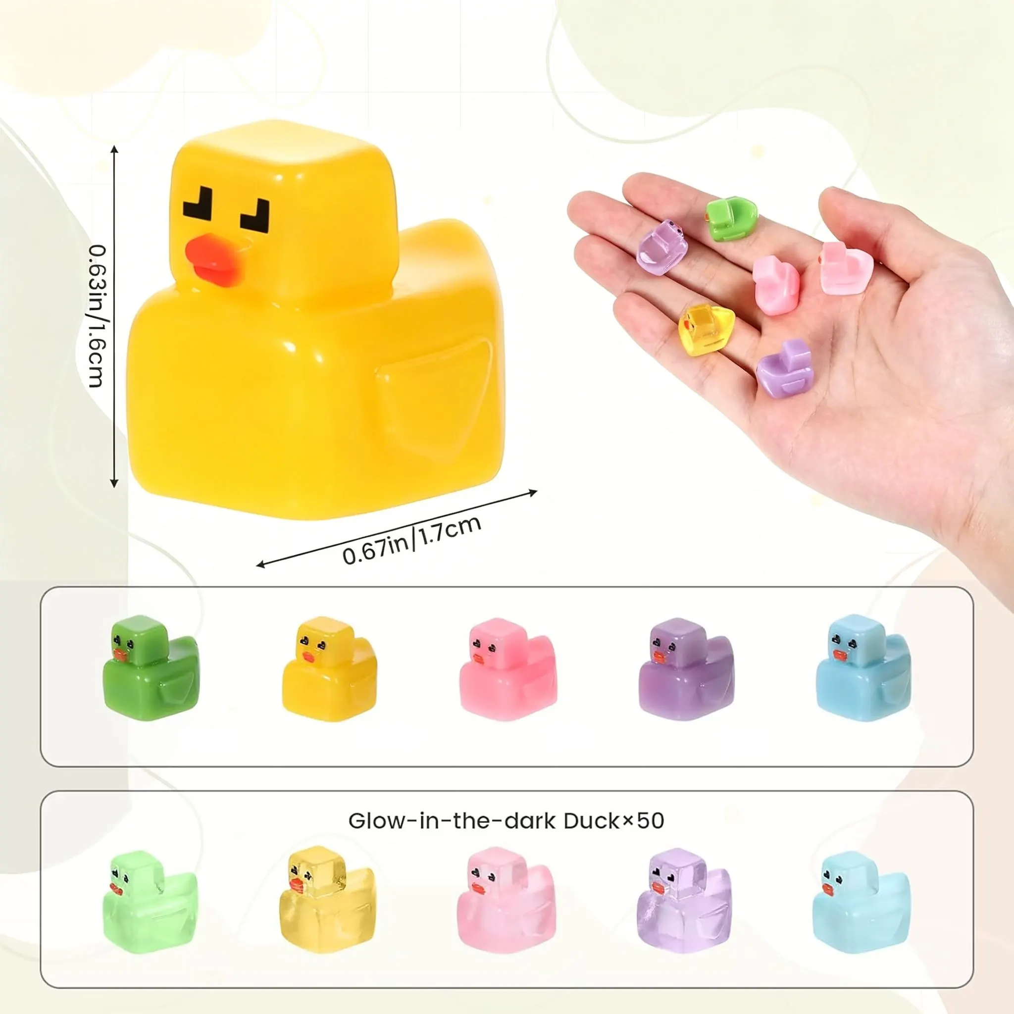 Multicolor Resin Mini Duck Figurine Waterproof Micro Landscape DIY Decor Ornament