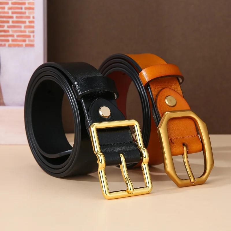 Leather Belt Men and Women General Korean Edition Simple Fashion Black Luxury Designer Belt Business Casual Belt with Jeans