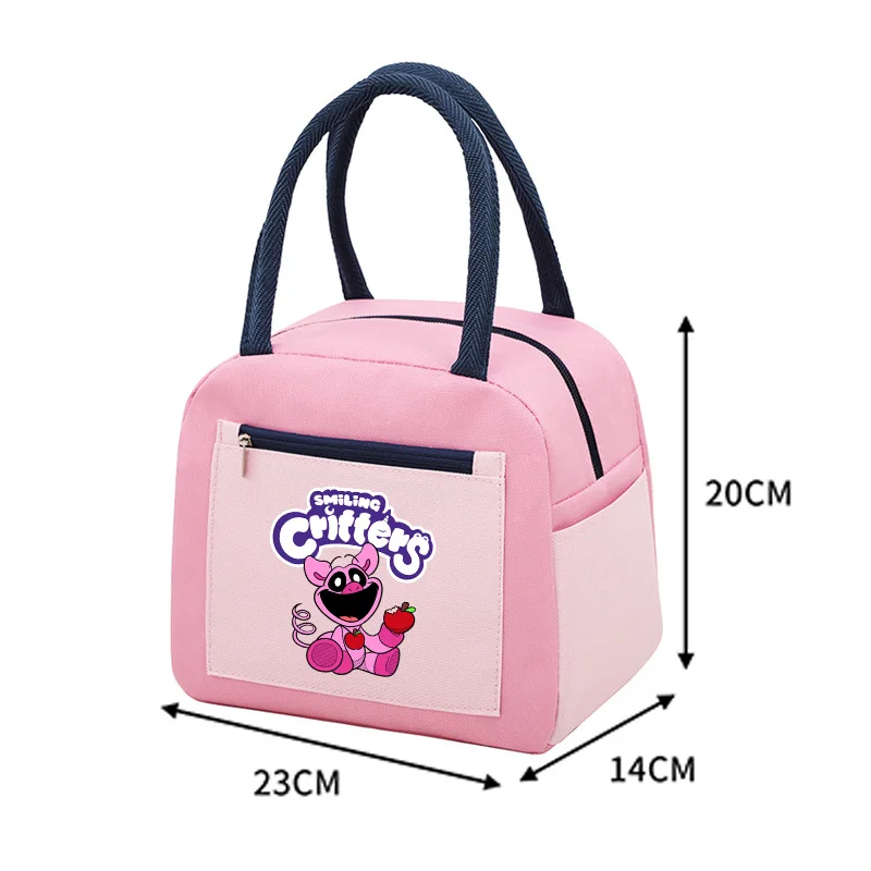 Smilings Critters Lunch Bag Horror Game Cartoon Portable Picnic Bento Pack Cute Office Student Food Meal Handbag Birthday Gifts view 5