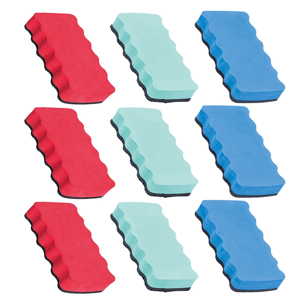 9pcs 화이트 보드 지우개 자기 먼지없는 분필 와이퍼 학교 용품 스폰지 클리너 홈 오피스 용 휴대용 빨 수있는