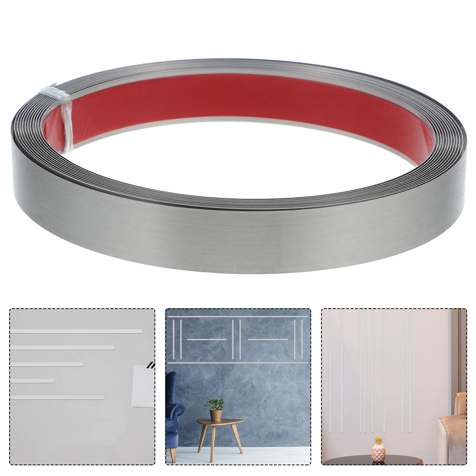 

Stainless Steel Decorative Strip Adhesive Trim Wall Sealing Toilet Mirror Borders for Bathroom