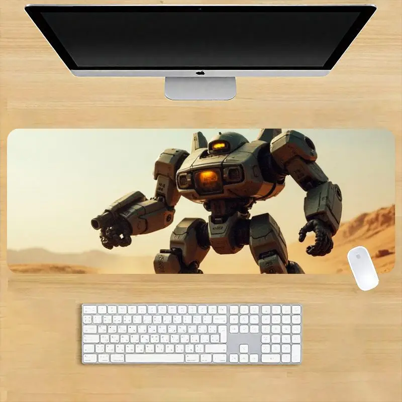 1 tapete de mesa para jogos Epic Mech Robot Desert Warfare – ultragrande, impressão HD, suave, antiderrapante para jogos de PC e escritório de Natal.