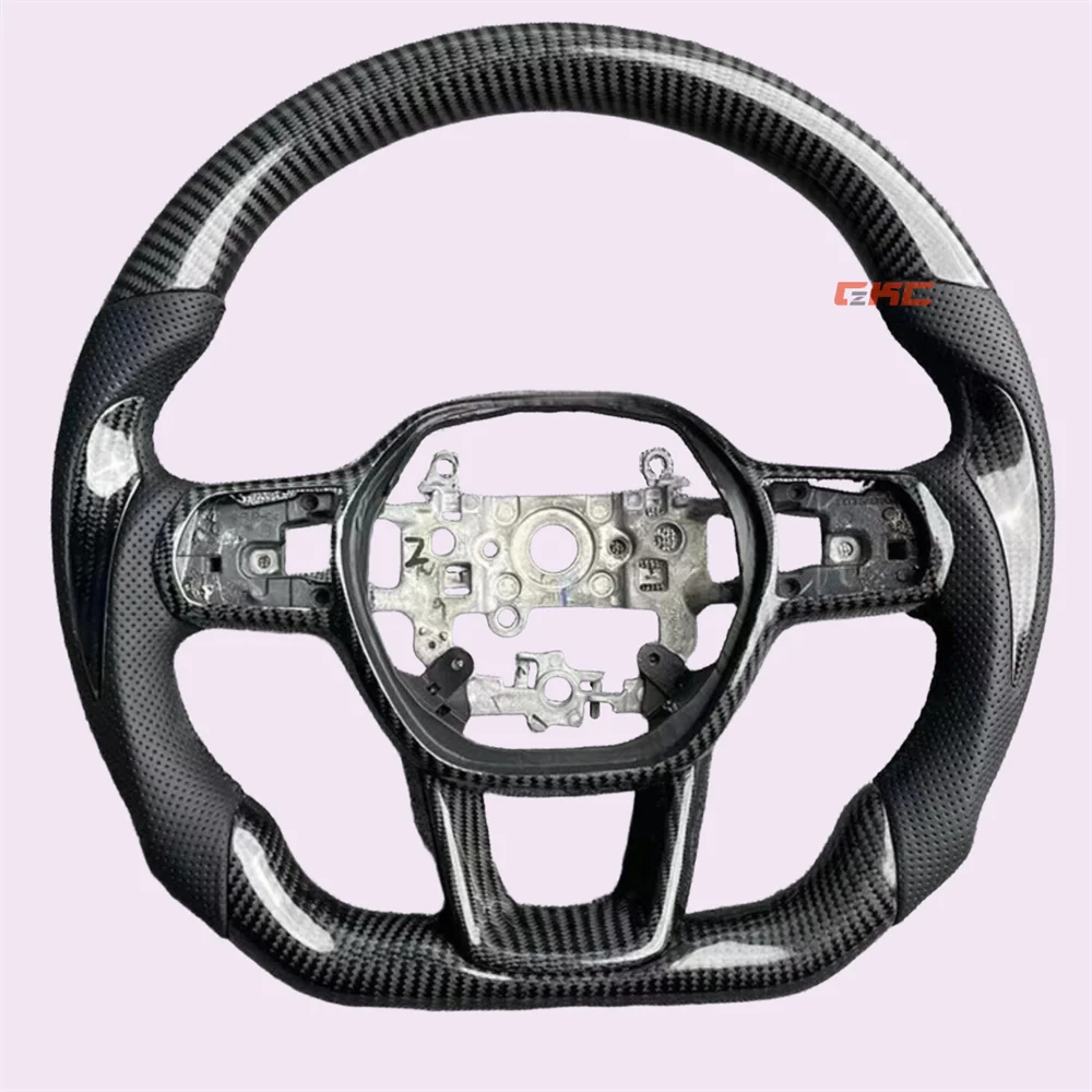 

Customized Black Carbon fiber D-Shaped Steering Wheel For HONDA CIVIC 11th 2021 2022 2023 2024