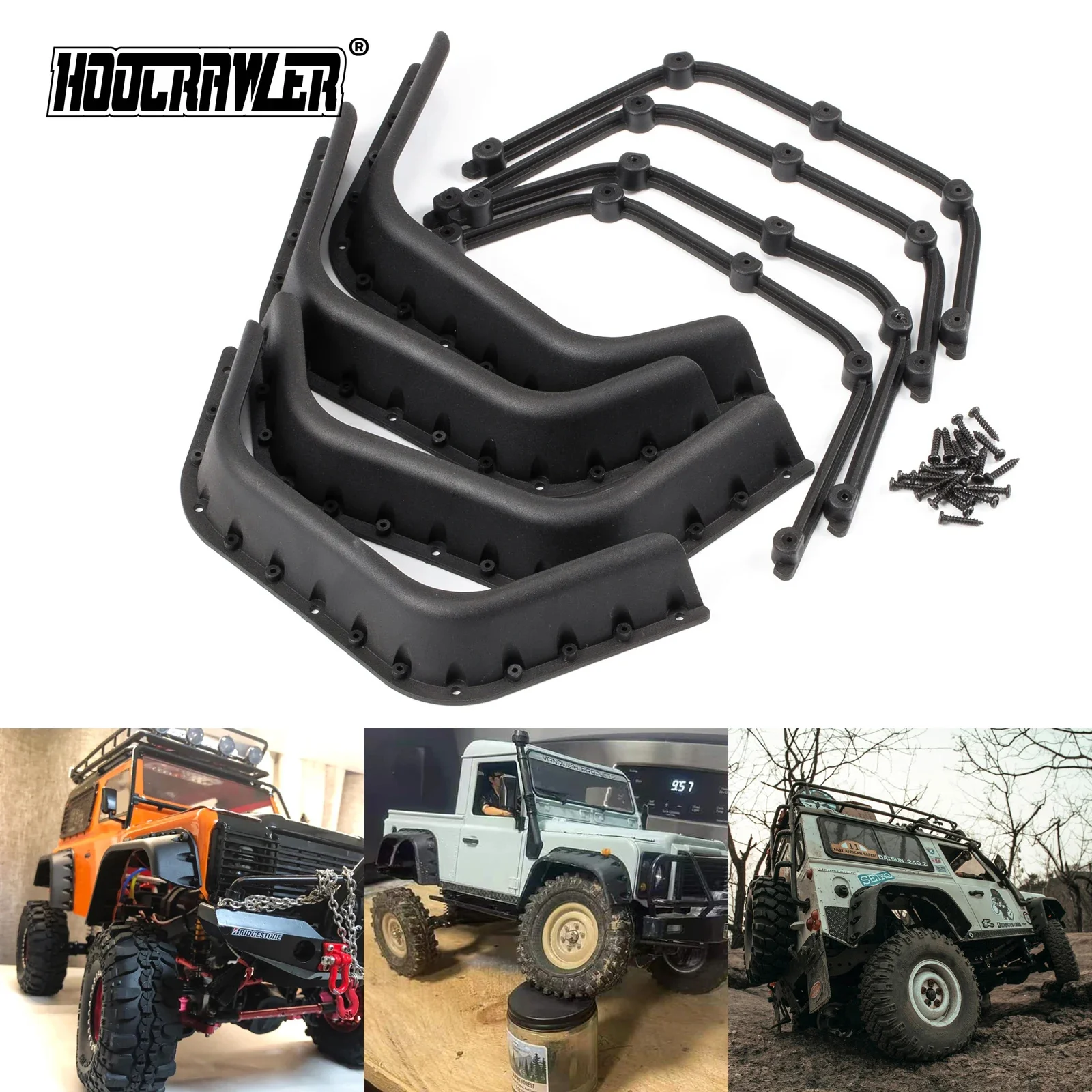 

RC Crawler украшает пластиковые широкие расширители крыльев для 1/10 RC Crawler Gelande II Defender D90 D110 RC4WD Body