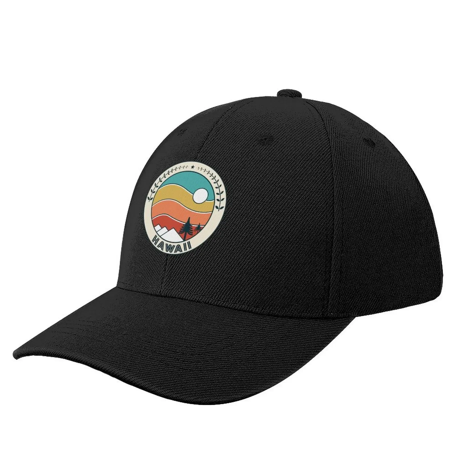 Hawaii Retro Vintage Sunset - Hawaii Mountain Souvenir - Gift - Hometown Hiking Nature Baseball Cap