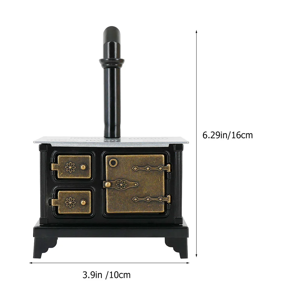 Model Dollhouse Stove Child Decor Miniature Toys Iron Kitchen Cooking Bench Adornment