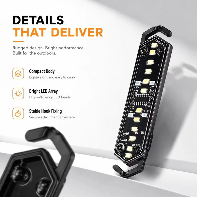 Rechargeable Type-C Portable Hanging Safety Lamp for Tents Shelters Hiking Outdoor Camping Guyline Warning Lights Tent Rope Lamp