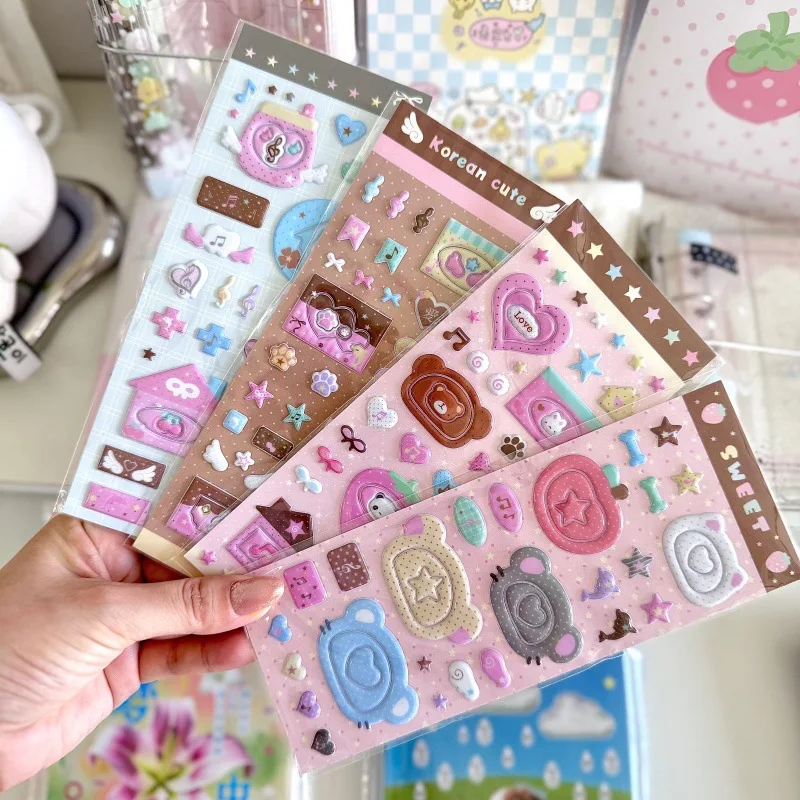 

1 Pc Cute Cartoon Strawberry 3D Bubble Animal Deco Sticker DIY Scrapbooking Decoration Sticker Kpop Idol Photo Deco Stickers