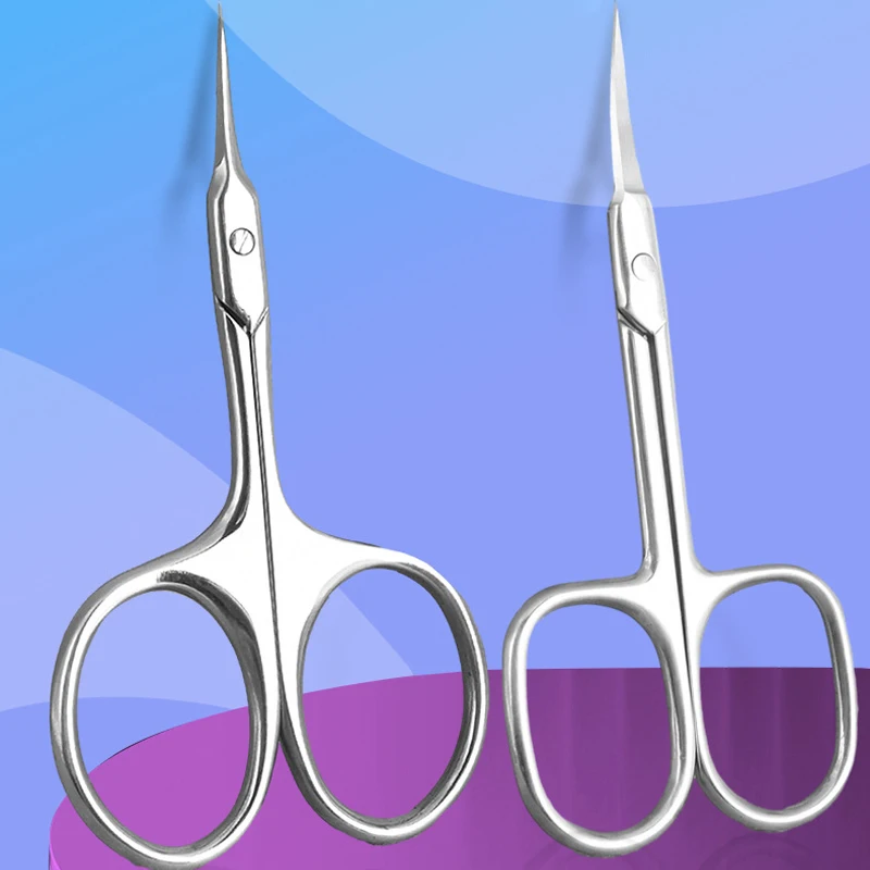 Forbici professionali per manicure russe Ricrescita delle cuticole Taglio Punta curva Unghie Pedicure Toelettatura Rimozione della pelle morta in acciaio inossidabile