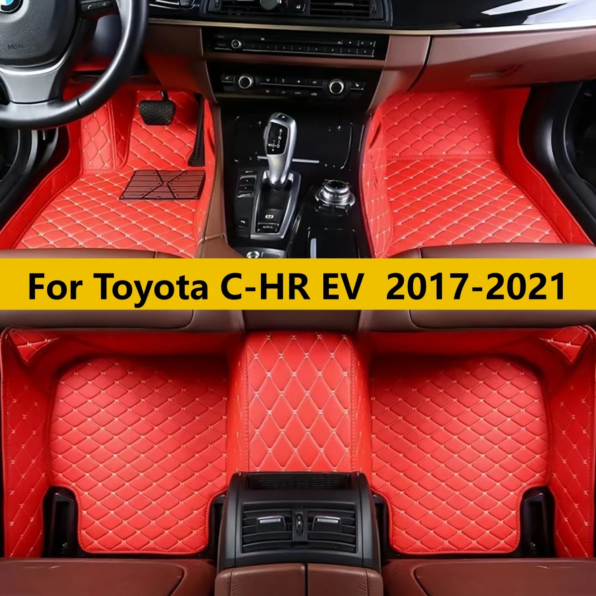 

Car Floor Mats Fit For Toyota C-HR CHR EV 2017 2018 2019 2020 2021 Leather Luxury Mat Rugs Carpet Full Set Auto Interior Parts
