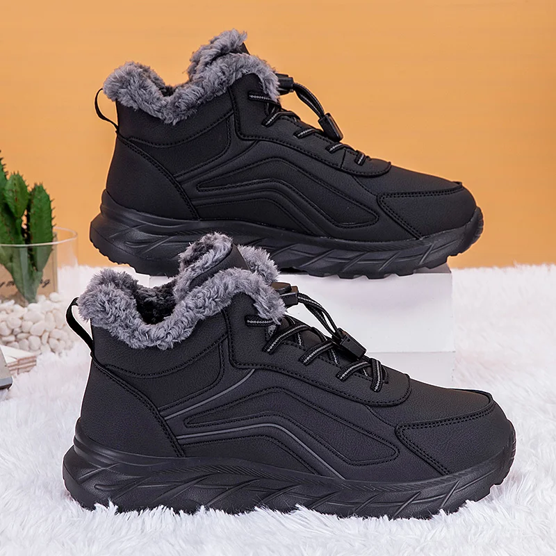 ELUVA الرجال أحذية الثلوج الحرارية مقاوم للماء المضادة للانزلاق أحذية الشتاء الدافئة المشي لمسافات طويلة أحذية عمل عدم الانزلاق الأحذية الحرارية في الهواء الطلق للرجال