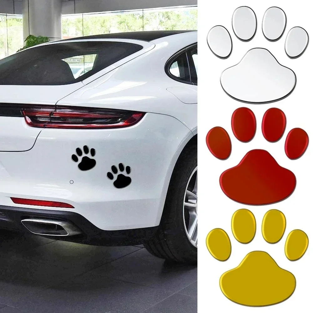 1 Sheet Car Stickers Creative Decals Paw 3D Animal Dog Cat Foot Prints Decal Car Motocycle Sticker Car Accessories