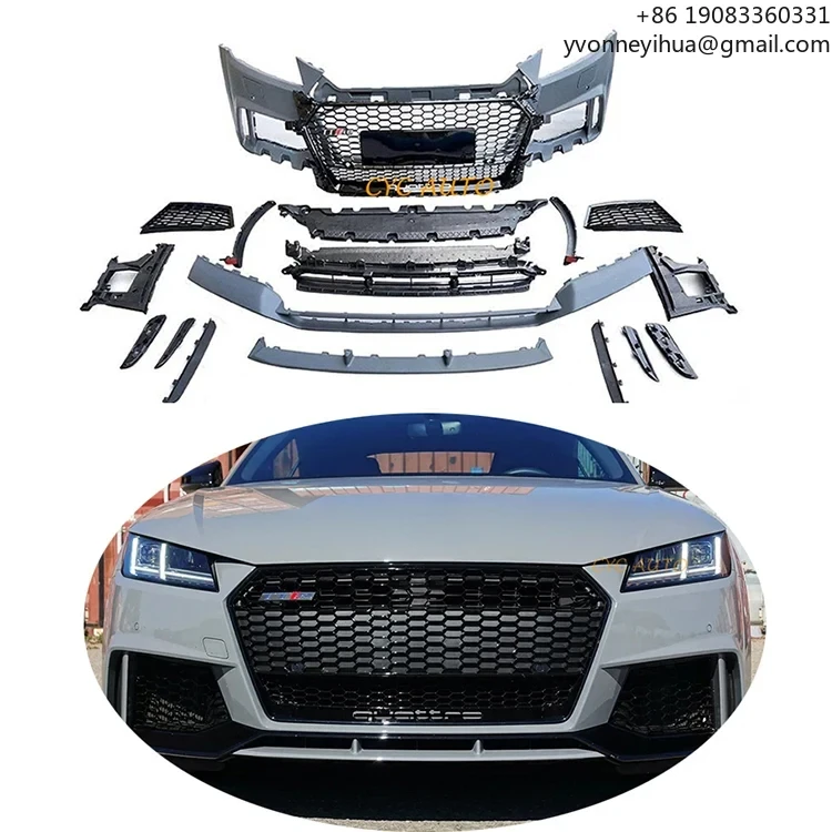 Peças do para-choque dianteiro MK3 atualização para RS High Style TTRS BODYKIT com grade para Audi TT FV 2015 2016 2017 2018 2019+