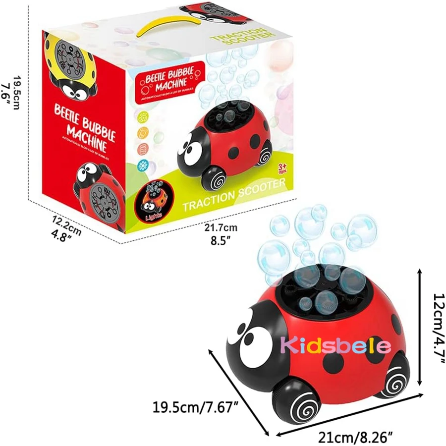 Ladybug Bubble Machine For Kids Electric Bubble Blower Outdoor Fun Summer Party Birthday Gift Toy Automatic Blower Kids Toy