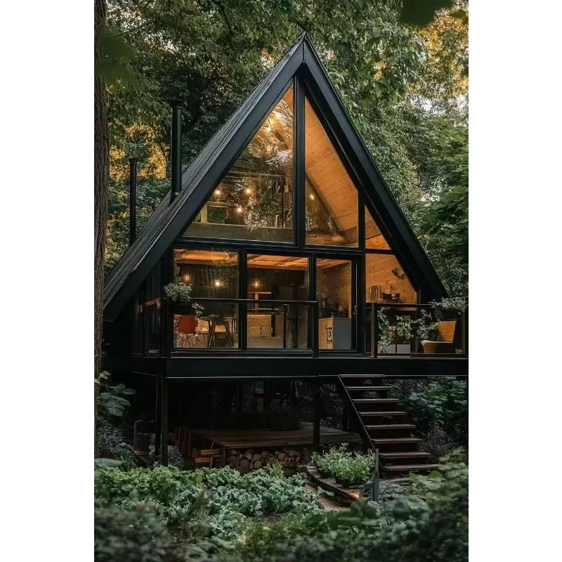A Frame Cabin Wooden Prefab Modular House Corrosion-Resistant for Forest Resort Scenic View Accommodation Hot Sell