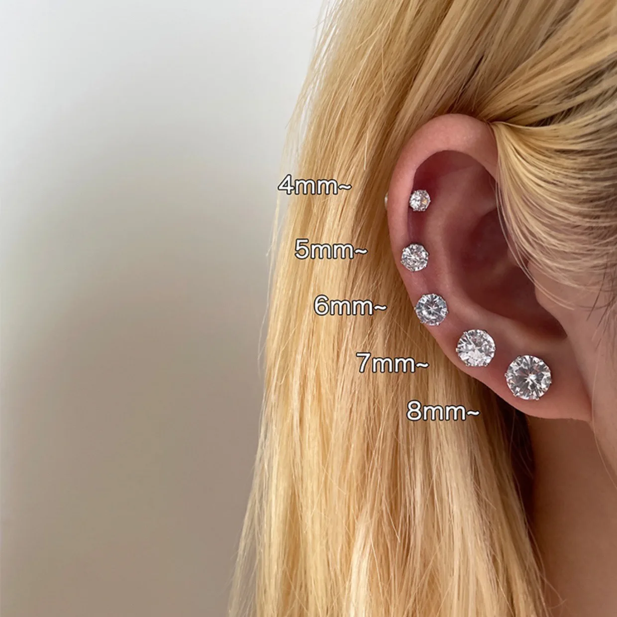 1Pcs Silver Color Shining Zircon Strong Magnet Magnetic Ear Clip Stud Set New Non Piercing Earrings for Women Girls Jewelry Gift