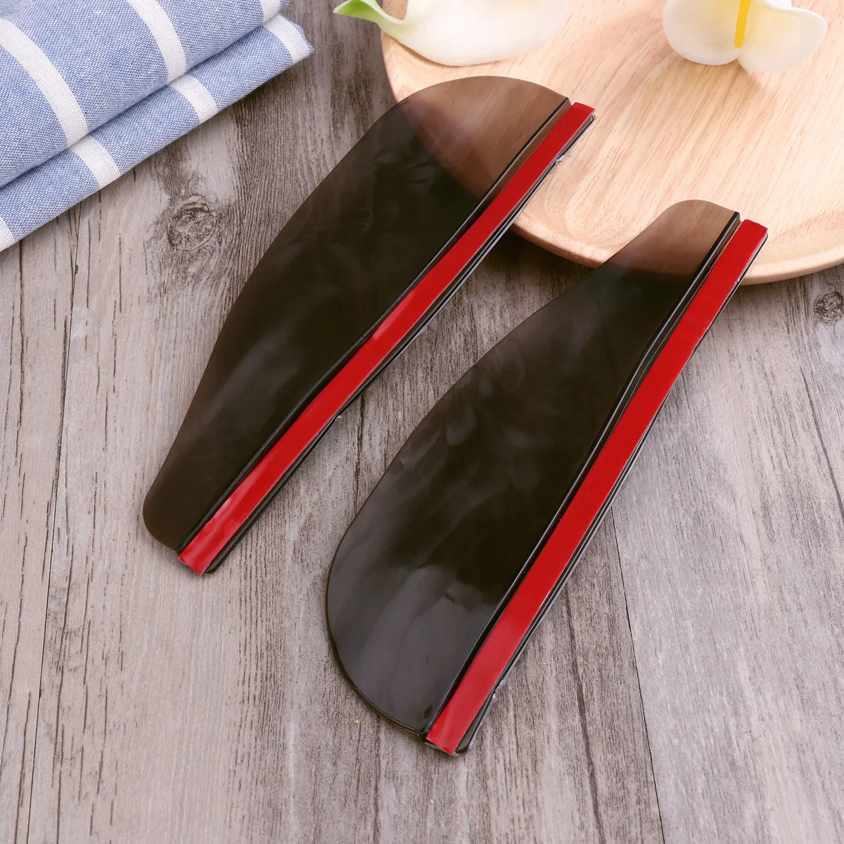 

2 шт. черный ПВХ заднее зеркало дождевик 185x6 см гибкий дефлектор погоды для зеркал бокового вида автомобиля внедорожник грузовик антидождь снег