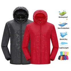 LNGXO Men Women Waterproof Jacket Quick Dry Hiking Camping Windbreaker Unisex Trekking Fishing Rain Coat Outdoor Anti UV Clothes