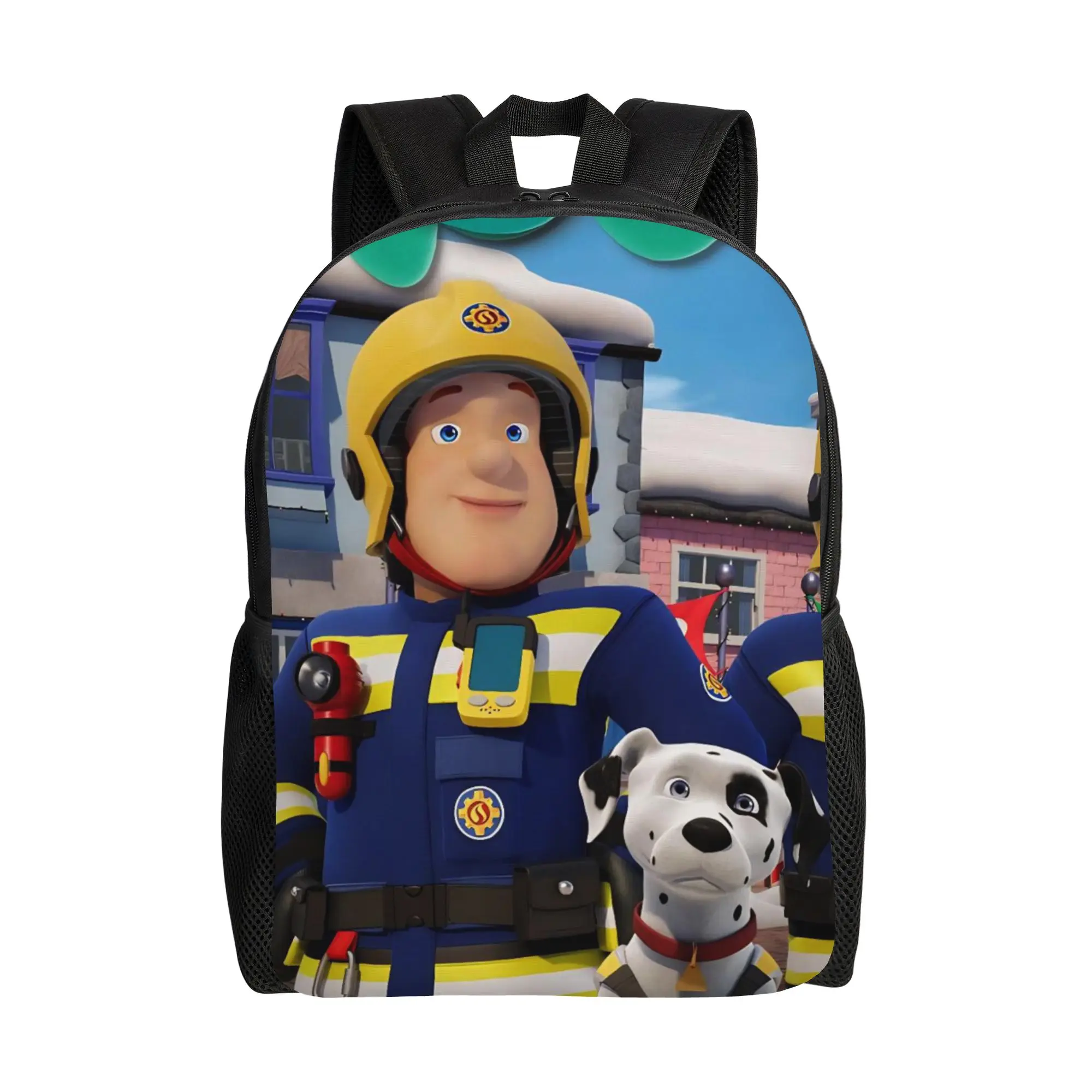 

Рюкзак Fireman Sam для мужчин и женщин, модный студенческий деловой рюкзак, детская сумка через плечо с героями фильмов, сумка через плечо для колледжа с карманом