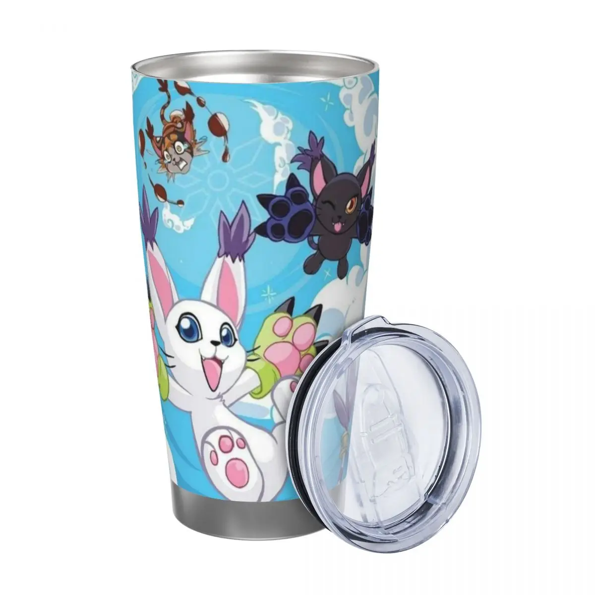 Digimon 20oz Cup Large Capacity Car Mug Leak-proof Juice Coffee Cup Food Grade