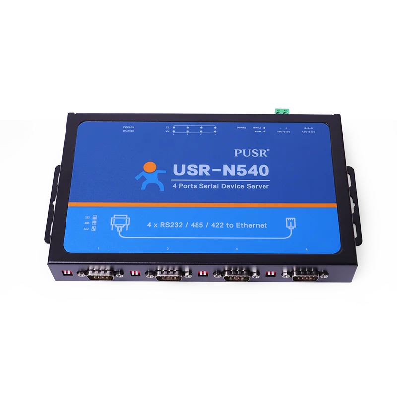 USR-N540 4 포트 직렬 장치 서버 직렬 RS232 Rs485 Rs422-이더넷 변환기