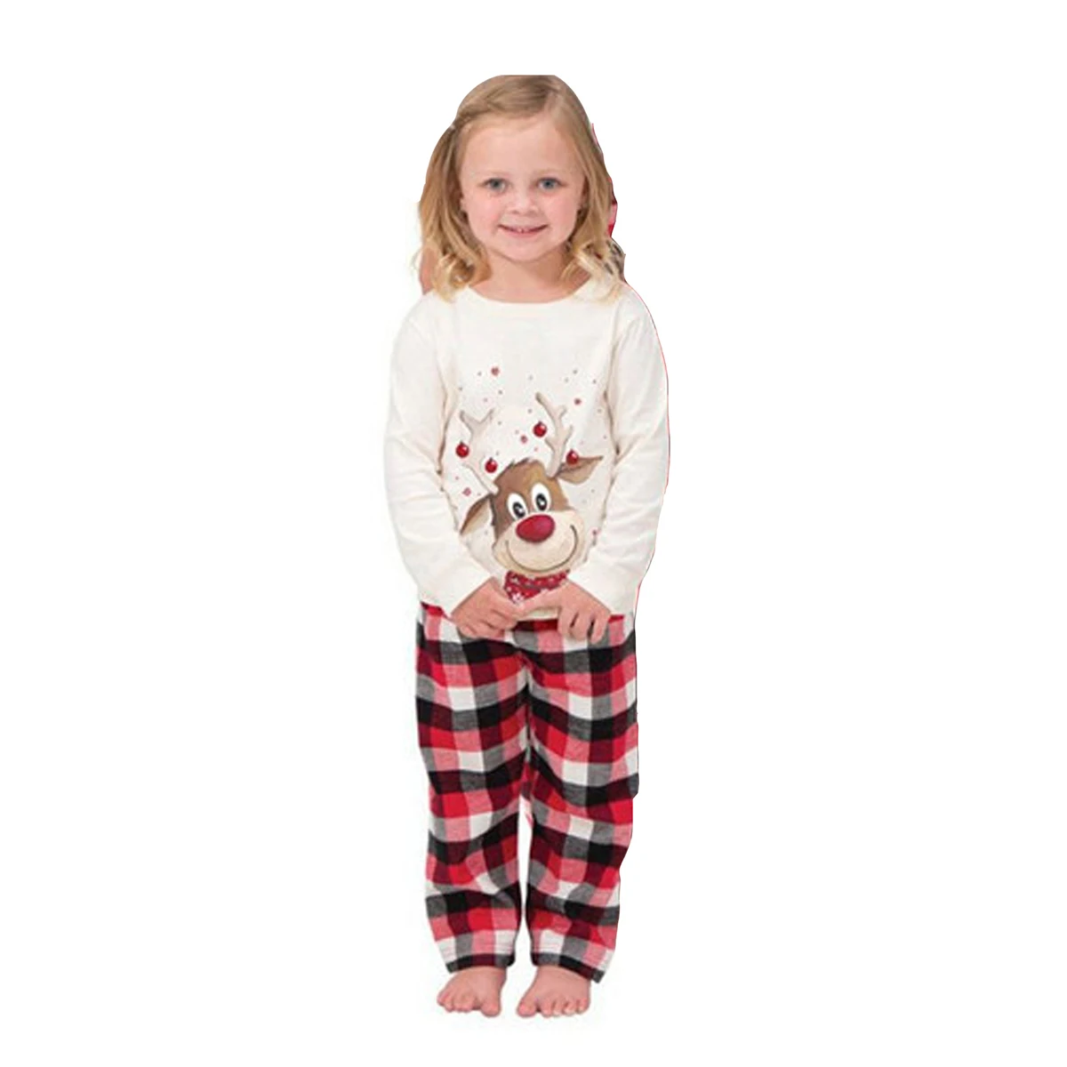 

Christmas Family Matching Pajamas Set Santa Claus Print Tops and Bottoms for Dad Mom Kids Festive Holiday Sleepwear