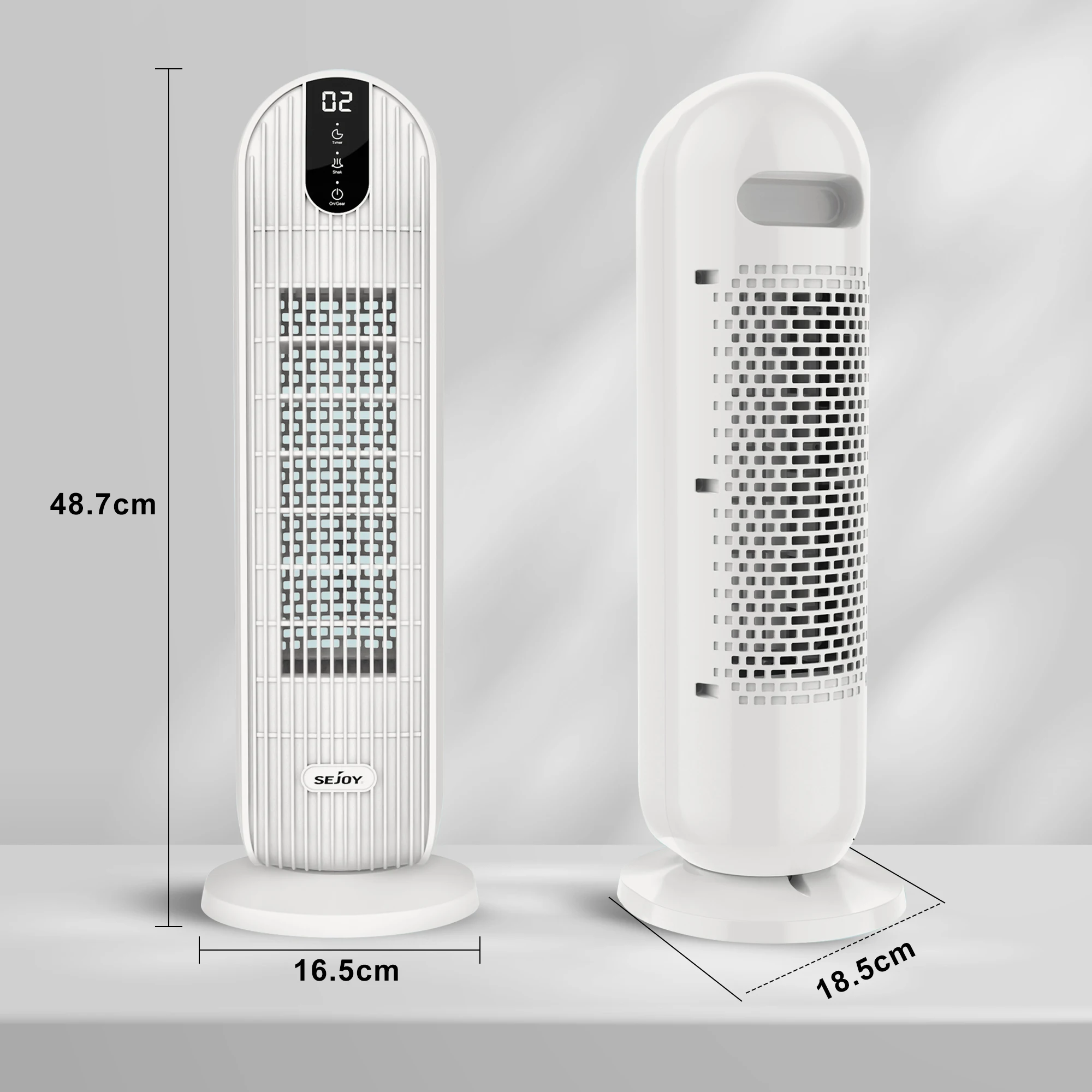 Sejoy 2000W Elektrische Kachel Home 220V Eu Stekker Ruimteverwarming Ptc Keramische Kachel, Met Timing, Automatische Schommel, 2 Versnellingen Verwarmingsventilatoren