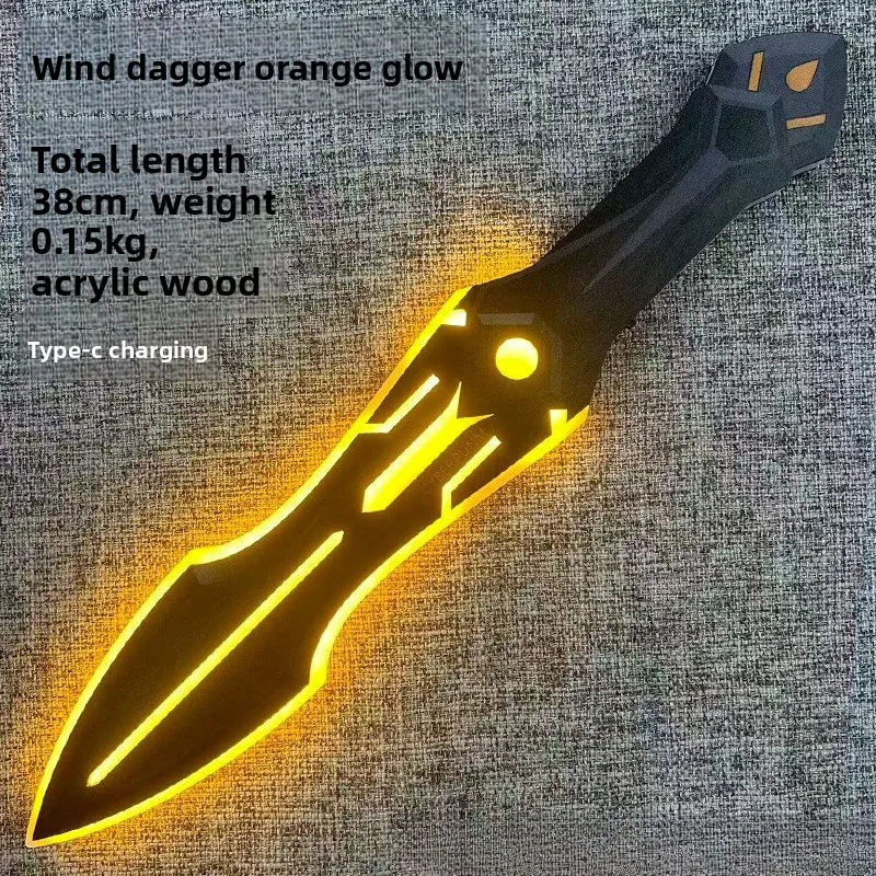 38cm/14.96in acrílico samurai faca jogo periféricos katana modelo adereços cosplay brinquedo luminoso ornamentos colecionáveis namorado presente