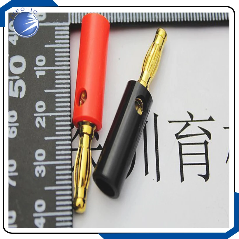 2pair/lot  The plastic gold-plated banana plug 1 4MM banana terminal head