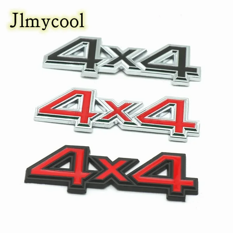 Metal Black Silver Red Logo 4X4 Emblem Letter Car Fender Badge Trunk Decal For 4X4 Sticker Auto Accessories