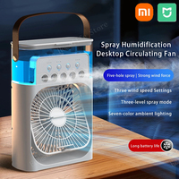 Xiaomi 3-in-1 Portable Air Conditioner Fan With LED Night Light Household Mini Humidifier Air Cooler Office Home Adjustable Fan