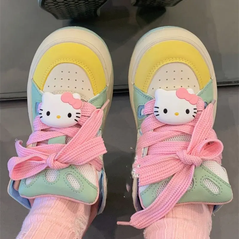 Nowe Sanrio Hello Kitty śliczne kreskówki Anime plansza casualowe buty sportowe dziewczyna deskorolka moda tenis Sport Y2k buty designerskie