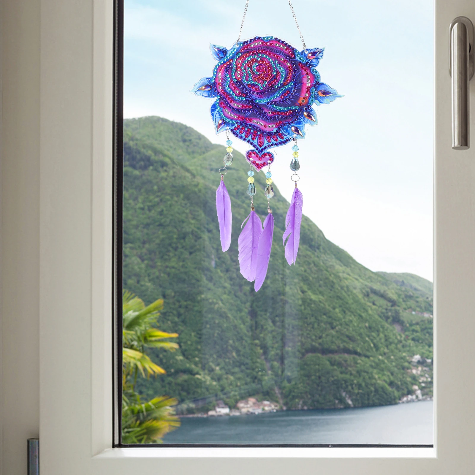 

Artificial Plume Acrylic Dream Catcher Pendant Bedroom Decor Large Handmade Room Decorations For Women Indoor Hanging Adorn